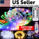 33FT 100 LED Strip Rope Light Tube String Outdoor Garden Party Decoration Lights - Image 3
