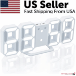 Digital 3D LED Big Wall Desk Alarm Clock Snooze 12/24 Hours Auto Brightness USB - Image 22