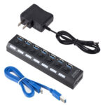 7 Port USB 2.0 / 3.0 Hub Splitter Adapter High Speed For PC Laptop Mac Desktop - Image 14