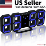 Digital 3D LED Big Wall Desk Alarm Clock Snooze 12/24 Hours Auto Brightness USB - Image 25
