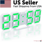 Digital 3D LED Big Wall Desk Alarm Clock Snooze 12/24 Hours Auto Brightness USB - Image 23