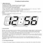 Digital 3D LED Big Wall Desk Alarm Clock Snooze 12/24 Hours Auto Brightness USB - Image 13