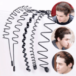 6Pcs Metal Hair Headband Wave Style Hoop Band Comb Sports Hairband Men Women US - Image 15