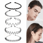 6Pcs Metal Hair Headband Wave Style Hoop Band Comb Sports Hairband Men Women US - Image 2