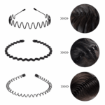6Pcs Metal Hair Headband Wave Style Hoop Band Comb Sports Hairband Men Women US - Image 4