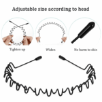 6Pcs Metal Hair Headband Wave Style Hoop Band Comb Sports Hairband Men Women US - Image 5