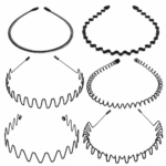 6Pcs Metal Hair Headband Wave Style Hoop Band Comb Sports Hairband Men Women US - Image 10