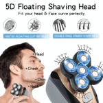 5-in-1 Rotary Electric Shaver 4D Rechargeable Bald Head Hair Beard Trimmer Razor - Image 6
