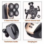 5-in-1 Rotary Electric Shaver 4D Rechargeable Bald Head Hair Beard Trimmer Razor - Image 11