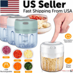 Electric 300ML Garlic Press Chopper Chili Onion Fruits Meat Mincer Blender Mixer - Image 2