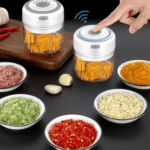 Electric 300ML Garlic Press Chopper Chili Onion Fruits Meat Mincer Blender Mixer - Image 7