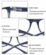 Mens Womens Reading Glasses 4 Pairs Unisex Classic Retro Spring Hinge Readers - Image 5