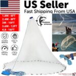 6/8/10/12/16FT Fishing Cast Net Bait Easy Throw Hand Cast Strong Nylon Mesh USA - Image 2
