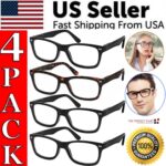 Mens Womens Reading Glasses 4 Pairs Unisex Classic Retro Spring Hinge Readers - Image 25