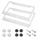 2PCS Bling License Plate Frame Glitter Crystal Sparkling Rhinestone Diamond Caps - Image 3