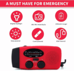 Emergency Radio Crank Solar Hand Weather 1000mAh Power Bank Charger Flash Light - Image 2