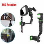 360�� Car Rearview Mirror Rotation Adjustable Phone Holder Mount Multifunction - Image 10