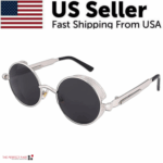 Retro Round Polarized Sunglasses Men Women Vintage Gothic Steampunk Glasses - Image 23