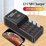 Multi 12 Port USB Charging Station Hub Desktop Wall Cell Phone Charger Organizer - Image 4