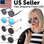 Retro Round Polarized Sunglasses Men Women Vintage Gothic Steampunk Glasses - Image 4