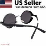 Retro Round Polarized Sunglasses Men Women Vintage Gothic Steampunk Glasses - Image 13