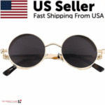 Retro Round Polarized Sunglasses Men Women Vintage Gothic Steampunk Glasses - Image 16
