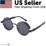 Retro Round Polarized Sunglasses Men Women Vintage Gothic Steampunk Glasses - Image 5