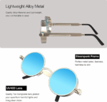 Retro Round Polarized Sunglasses Men Women Vintage Gothic Steampunk Glasses - Image 12