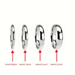 Tungsten Carbide Silver Polished Plain Wedding Band Ring 2mm 3mm 4mm 6mm 8mm 10m - Image 44