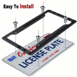 1X Black 3D USA American Flag License Plate Frame Holder Auto Car Tag Decal ABS - Image 12