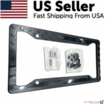 1X Black 3D USA American Flag License Plate Frame Holder Auto Car Tag Decal ABS - Image 15