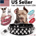 Spiked Studded Leather Dog Collar Rivets Pet Small Large Cat Pit Bull Adjustable - Image 10