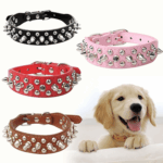 Spiked Studded Leather Dog Collar Rivets Pet Small Large Cat Pit Bull Adjustable - Image 21