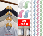 40 PCS Clothes Hanger Connector Hooks Closet Hangers Organizer Space Saving Clip - Image 9