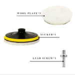 5PCS 6" Buffing Polishing Pad Wool Wheel Mop Kit For Car Polisher Drill Adapter - Image 3