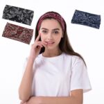 3PCS Boho Headbands Leopard Hair Bands Knotted Turban Wraps Stripe Cloth Elegant - Image 3