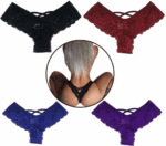 4 Pack Women Sexy Lace Underwear Lingerie Panties G-String Brief Thong Plus Size - Image 2