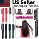 Hair Straightener Brush Straightening Curler Hot Comb Electric Adjustable Heat - Image 5