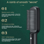 Hair Straightener Brush Straightening Curler Hot Comb Electric Adjustable Heat - Image 13