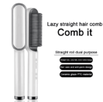 Hair Straightener Brush Straightening Curler Hot Comb Electric Adjustable Heat - Image 14