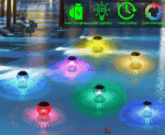 Outdoor Solar LED Floating Light Garden Pond Pool Lamp Rotating RGB Color Change - Image 6