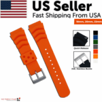 18mm 20mm 22mm Soft Silicone Watch Band Divers Replacement Strap Quick Release - Image 38