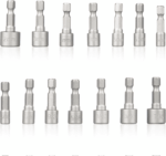 14 PCS Power Nut Driver Bit Set Quick Change MM & SAE Impact 1/4" Hex Shank USA - Image 18