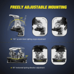 2PCS Pillar Hood Led Work Light Bar Mount Bracket Clamp Holder Offroad Universal - Image 4