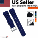 18mm 20mm 22mm Soft Silicone Watch Band Divers Replacement Strap Quick Release - Image 3