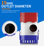 1100GPH 12V Electric Marine Submersible Bilge Sump Water Pump For Boat 3/4" Hose - Image 2