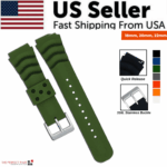 18mm 20mm 22mm Soft Silicone Watch Band Divers Replacement Strap Quick Release - Image 35