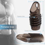 2PCS Reusable Cock Ring Glans Penis Enlarger Delayed Ejaculation Sleeve Extender - Image 8