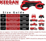 KEEGAN TOOLS 1.25"x30' Kinetic Energy Recovery Rope 46000 lbs Tow Rope Carry Bag - Image 5