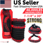 KEEGAN TOOLS 1.25"x30' Kinetic Energy Recovery Rope 46000 lbs Tow Rope Carry Bag - Image 17